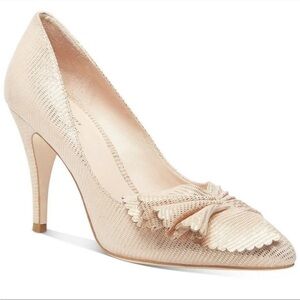 Kate Spade Alessia Pumps in Blush 10 like new heels Appliqué office neutral